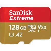 SanDisk Extreme 128 GB MicroSDXC UHS-I Klasse 10, Hukommelseskort 128 GB, MicroSDXC, Klasse 10, UHS-I, 160 MB/s, 90 MB/s