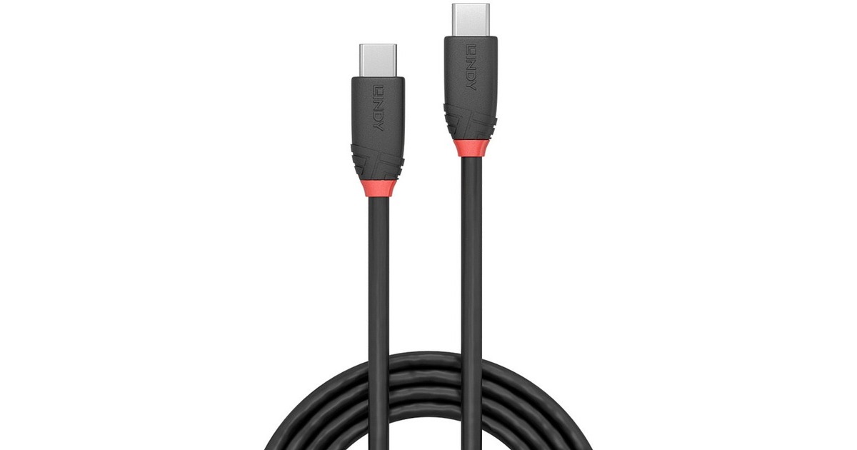 Lindy 36905 USB-kabel USB 3.2 Gen 1 (3.1 Gen 1) 0,5 m USB C Sort Sort ...