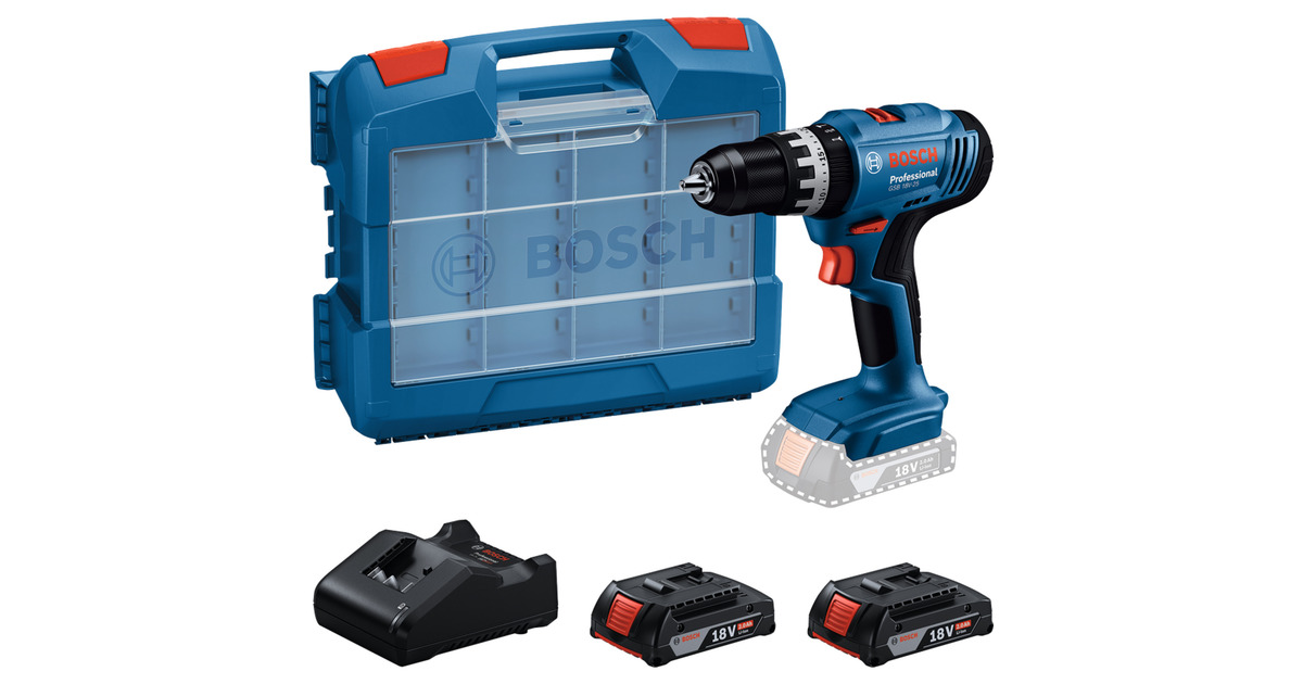 Bosch Blauw GSB 18V-65 Accu klopboorschroevendraaier | 2x GBA 18V 5,0 Ah & GAL 18V-40 Lader - 06019N3303