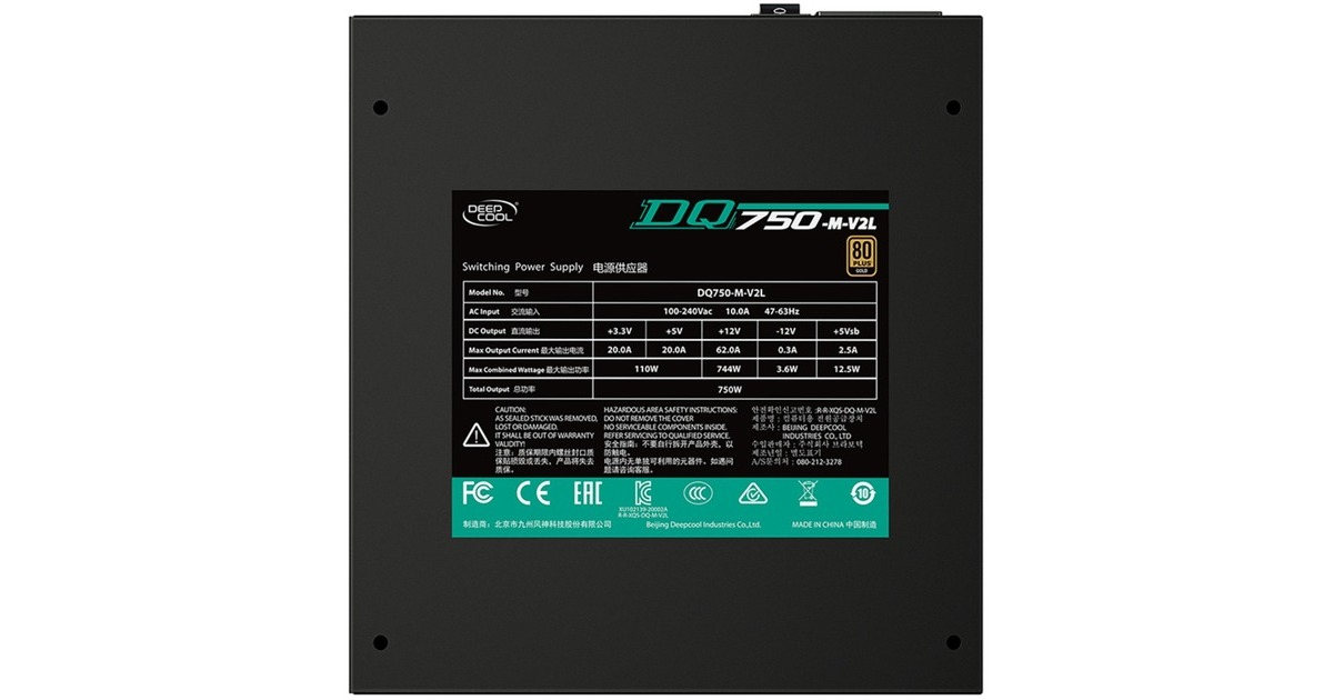 Deepcool DQ750-M-V2L enhed til strømforsyning 750 W 20+4 pin ATX Sort ...
