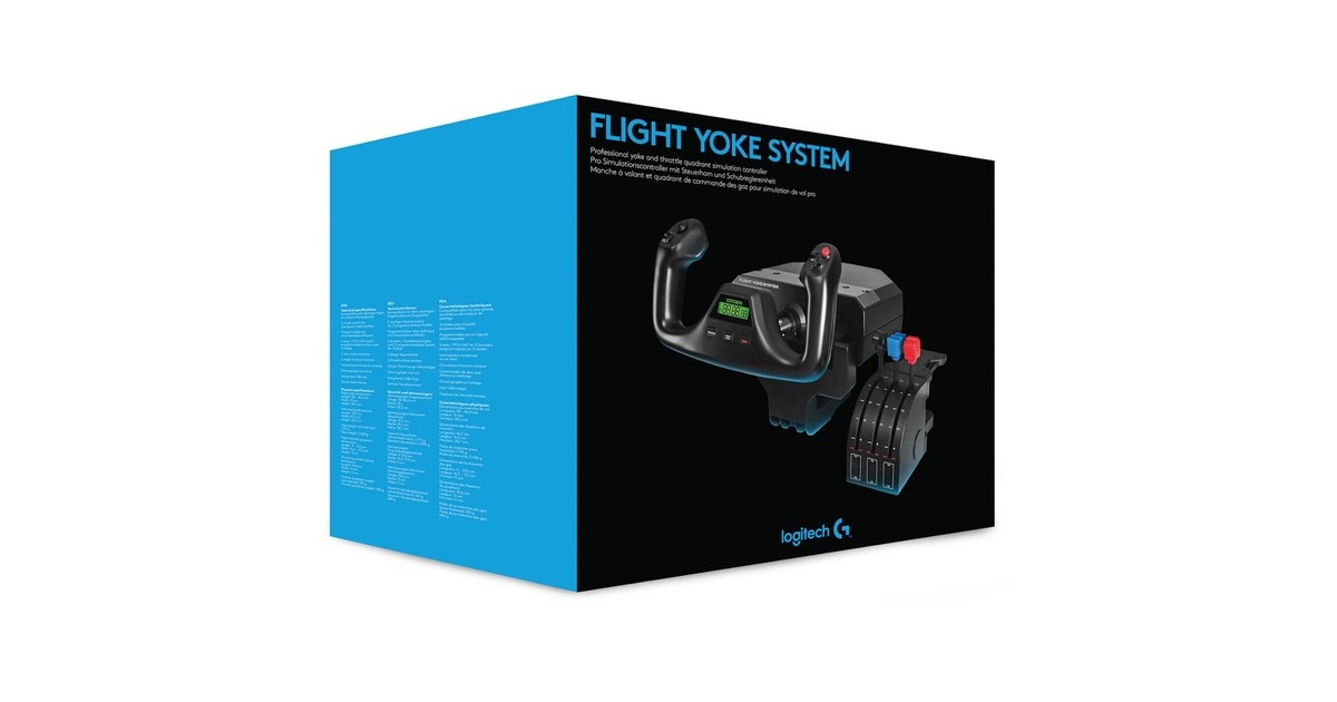 Logitech Fly Logitech Gaming Flight Yoke System Sort USB 2.0 Flysimulator Analog ...