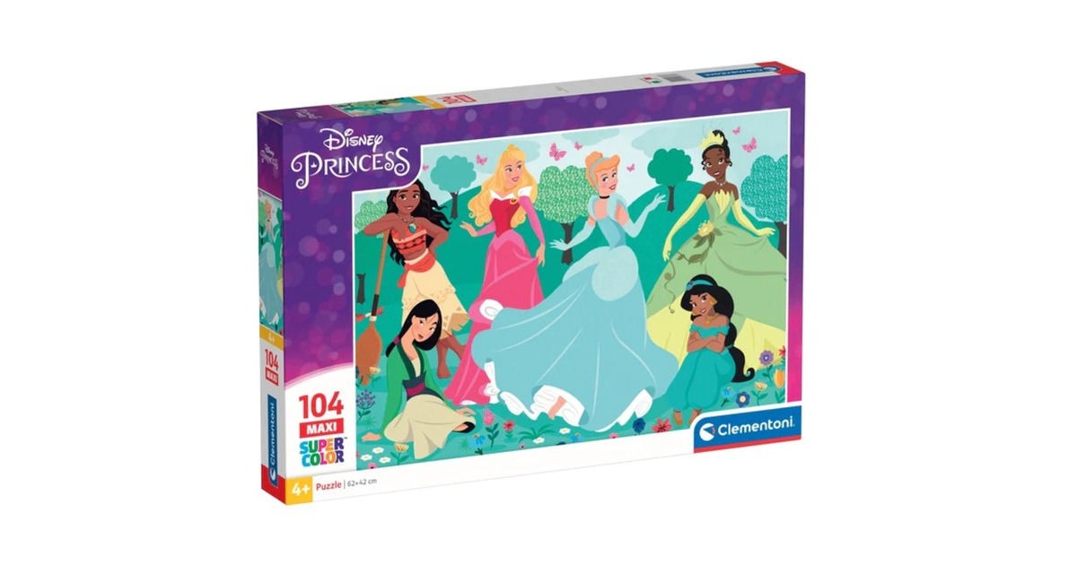 Clementoni Supercolor Disney Princess Puslespil 104 stk Tegnefilm 104 ...