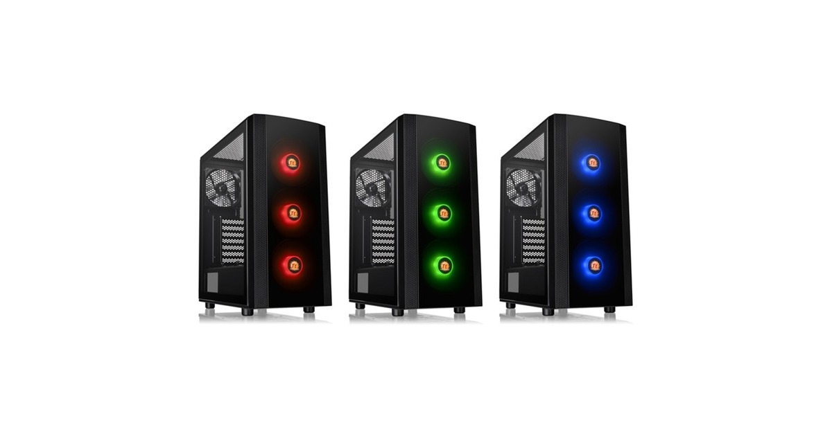 Thermaltake Versa J25 TG RGB Midi Tower Noir CA 1L8 00M1WN 01 pas cher