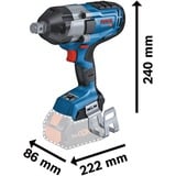 Bosch GDS 18V-1050 HC 1750 rpm Sort, Blå, Schlagskruemaskine Blå/Sort, Slagnøgle, Pistolhåndtag, 3/4", Sort, Blå, 1750 rpm, 1300 rpm