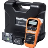 Brother PT-E110VP etiketprinter Direkte termisk Farve 180 x 180 dpi 20 mm/sek. TZe QWERTY, Etiketteringsmaskine Orange/Sort, QWERTY, TZe, Direkte termisk, 180 x 180 dpi, 20 mm/sek., AAA