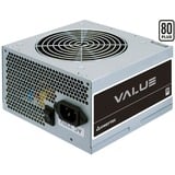 Chieftec APB-500B8 enhed til strømforsyning 500 W 20+4 pin ATX ATX Sølv, PC strømforsyning grå, 500 W, 230 V, 50 Hz, 4 A, Aktiv, 130 W