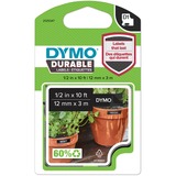 Dymo D1 - Durable - Hvid på sort - 12mm x 3m, Tape Hvid på sort, Sort, Vinyl, Belgien, -40 - 80 °C, DYMO