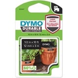 Dymo Ægte D1 Holdbare Etiketter | Hvid tekst på sort tape | 12 mm x 3 m | Etikettape til LabelManager-mærkningsmaskiner Hvid på sort, Sort, Vinyl, Belgien, -40 - 80 °C, DYMO