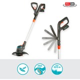 GARDENA ComfortCut 23/18V P4A 23 cm Batteri Sort, Blå, Orange, Sølv, Græs trimmer grå/Orange, Græstrimmer, 23 cm, Blade, D-loop håndtag, Plast, Sort, Blå, Orange, Sølv