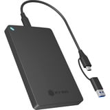 ICY BOX IB-201T-CU31 SSD kabinet Sort 2.5", Drev kabinet Sort, SSD kabinet, 2.5", Serial ATA II, Serial ATA III, 6 Gbit/sek., USB-tilslutning, Sort