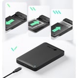 ICY BOX IB-201T-CU31 SSD kabinet Sort 2.5", Drev kabinet Sort, SSD kabinet, 2.5", Serial ATA II, Serial ATA III, 6 Gbit/sek., USB-tilslutning, Sort