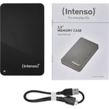 Intenso 2TB 2.5" Memory Case USB 3.0 ekstern harddisk 2000 GB Sort Sort, 2000 GB, 2.5", 3.2 Gen 1 (3.1 Gen 1), 5400 rpm, Sort