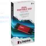 Kingston Dual Portable 2 TB, Solid state-drev Rød/Sort