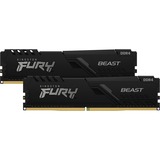 Kingston FURY FURY Beast hukommelsesmodul 32 GB 2 x 16 GB DDR4 3200 Mhz Sort, 32 GB, 2 x 16 GB, DDR4, 3200 Mhz, 288-pin DIMM