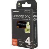 Panasonic Eneloop Pro Genopladeligt batteri AAA Nikkel-Metalhydrid (NiMH) Genopladeligt batteri, AAA, Nikkel-Metalhydrid (NiMH), 4 stk, 930 mAh, Sort