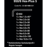 Wera 950/9 Hex-Plus 5 vinkelnøglesæt, 9 dele, Skruetrækker 