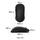 Zowie U2-DW mus Spil Højre hånd RF trådløst 3200 dpi, Gaming mus Sort, Højre hånd, RF trådløst, 3200 dpi, Sort
