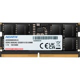 ADATA AD5S560032G-S hukommelsesmodul 32 GB 1 x 32 GB DDR5 262-pin SO-DIMM Fejlkorrigerende kode Sort, 32 GB, 1 x 32 GB, DDR5, 5600 MHz, 262-pin SO-DIMM