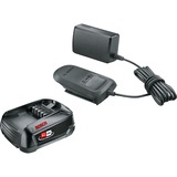 Bosch 1 600 A02 625 ledningsfrit batteri og ledningsfri oplader Batteri- og opladersæt Sort, Batteri- og opladersæt, 2,5 At, 18 V, Bosch, Sort, 2 A