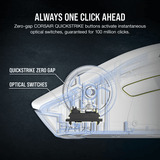 Corsair M75 WIRELESS, Gaming mus Hvid