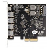 DeLOCK PCI Express x4 kort til 1 x USB Type-C + 4 x USB Type-A, Interface card 