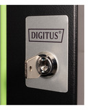 Digitus Glasfrontdør til 19" 12U vægboks Unique-serie, Frontpanel Sort