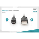 Digitus USB 2.0 tilslutningskabel USB-A (stik) > Micro-USB (stik) Sort
