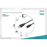 Digitus USB 2.0 tilslutningskabel USB-A (stik) > Micro-USB (stik) Sort