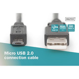 Digitus USB 2.0 tilslutningskabel USB-A (stik) > Micro-USB (stik) Sort
