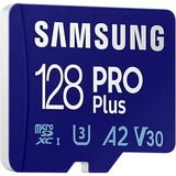 SAMSUNG PRO Plus microSD-hukommelseskort Blå, 128 GB, MicroSDXC, Klasse 10, UHS-I, 160 MB/s, 120 MB/s