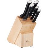 Tefal Ice Force K232S5 køkkenbestik & knivsæt 5 stk Kniv/bestik bloksæt træ/Sort, Kniv/bestik bloksæt, Rustfrit stål, ABS, Rustfrit stål, Træ, Sort