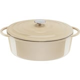 Tefal Oval stegegryde af Lov støbejern Ø 34cm, Stegning Beige