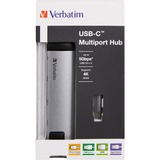 Verbatim 49141 dockingstation USB 3.2 Gen 1 (3.1 Gen 1) Type-C Sort, Sølv, USB hub Sølv/Sort, USB 3.2 Gen 1 (3.1 Gen 1) Type-C, Sort, Sølv, USB 3.2 Gen 1 (3.1 Gen 1) Type-C, Metal, 3 A, 5 - 40 °C