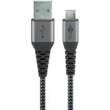 goobay USB 2.0 kabel, USB-A stik > Micro-USB stik grå/Sølv