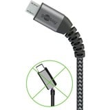 goobay USB 2.0 kabel, USB-A stik > Micro-USB stik grå/Sølv