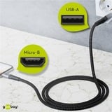 goobay USB 2.0 kabel, USB-A stik > Micro-USB stik grå/Sølv