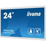 iiyama TW2424AS-W1 computerskærm 60,5 cm (23.8") 1920 x 1080 pixel 4K Ultra HD Berøringsskærm Sort, Offentlig visning Hvid, 60,5 cm (23.8"), 1920 x 1080 pixel, 4K Ultra HD, 14 ms, Sort