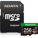 ADATA Speed Plus 256 GB MicroSDXC Klasse 10, Hukommelseskort 256 GB, MicroSDXC, Klasse 10, 180 MB/s, 160 MB/s, Class 3 (U3)