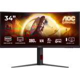 AOC G4 CU34G4 computerskærm 86,4 cm (34") 3440 x 1440 pixel Wide Quad HD LED Sort, Rød, Gaming Skærm Sort (mat), 86,4 cm (34"), 3440 x 1440 pixel, Wide Quad HD, LED, 1 ms, Sort, Rød