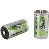 Ansmann Blister 2 X Akku NiMH Mono/D 5000 mAh D / HR20 Nikkel-Metalhydrid (NiMH), Batteri Sølv, D / HR20, Nikkel-Metalhydrid (NiMH), 1,2 V, 5000 mAh