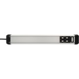 Brennenstuhl Premium-Protect-Line stikdåse 6-vejs, Strømskinne Sort/aluminium