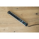 Brennenstuhl Premium-Protect-Line stikdåse 6-vejs, Strømskinne Sort/aluminium