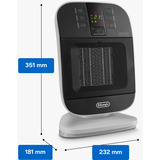 DeLonghi Varmluftblæser HFX60V20, Varmeblæser Sort/Hvid