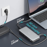 Digitus 11-port USB-C dockingstation, Docking station grå/Sort
