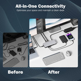 Digitus 11-port USB-C dockingstation, Docking station grå/Sort