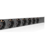 Digitus DN-95412 strømforsyningsenhed (PDU) 7 AC stikkontakt(er) 0U Sort, Sølv, Strømskinne Sort/aluminium, 0U, Aluminium, Sort, Sølv, 7 AC stikkontakt(er), Type F, Type F