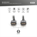 Digitus DisplayPort 1.4 Premium tilslutningskabel, UHD 8K Sort/grå