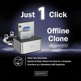 Digitus Dobbelt SATA HDD dockingstation, Docking station Sølv/Sort