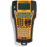 Dymo Rhino 6000+ Industrielabelmaskine | Computerforbundet labelmaskine med hårdt bæreetui | Inkluderer 1 vinylbåndskassette, 1 fleksibel nylonbåndskassette og genopladeligt lithium-ion-batteri, Etiketteringsmaskine 1 fleksibel nylonbåndskassette og genopladeligt lithium-ion-batteri, ABC, Direkte termisk, Ledningsført, Gul