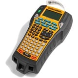 Dymo Rhino 6000+ Industrielabelmaskine | Computerforbundet labelmaskine med hårdt bæreetui | Inkluderer 1 vinylbåndskassette, 1 fleksibel nylonbåndskassette og genopladeligt lithium-ion-batteri, Etiketteringsmaskine 1 fleksibel nylonbåndskassette og genopladeligt lithium-ion-batteri, ABC, Direkte termisk, Ledningsført, Gul